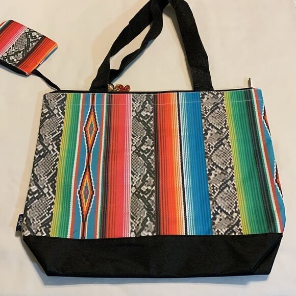 NGil canvas tote bag with top zipper closure & cosmetic bag/coinbag - Picture 2 of 11
